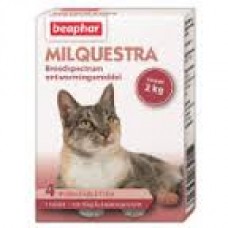 Beaphar Milquestra cat wormer - 4 beef flavoured tablets